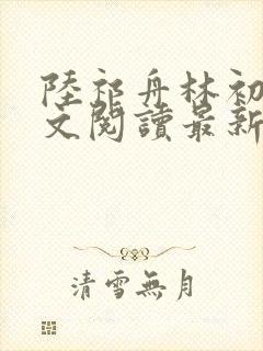 陆祁舟林初薇全文阅读最新章节