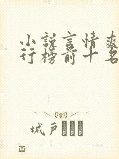 小说言情爽文排行榜前十名封面