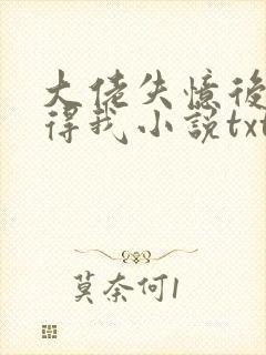 大佬失忆后只记得我小说txt