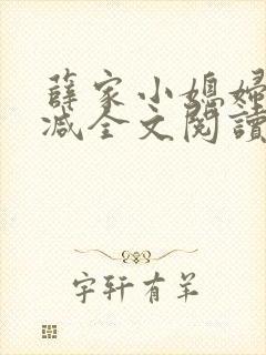 薛家小媳妇无删减全文阅读笔趣阁封面