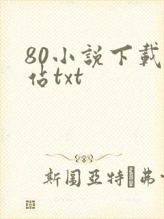 80小说下载网站txt