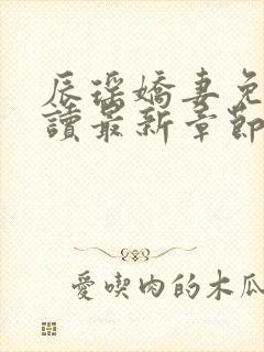 辰瑶娇妻免费阅读最新章节更新