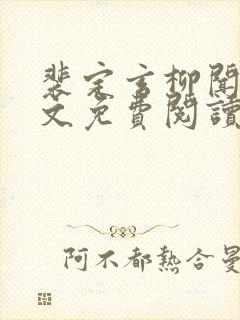 裴定玄柳闻莺全文免费阅读最新章节封面