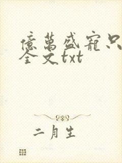 亿万盛宠只为你全文txt封面