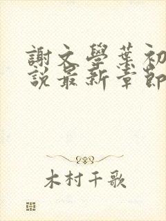 谢文学叶初瑗小说最新章节免费阅读