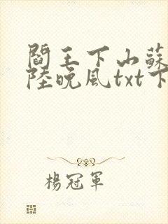 阎王下山苏文,陆晚风txt下载封面