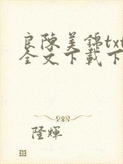 良陈美锦txt全文下载下载