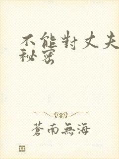 不能对丈夫说的秘密