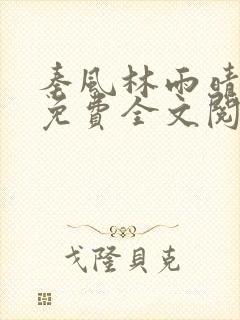 秦风林雨晴小说免费全文阅读笔趣阁小说网