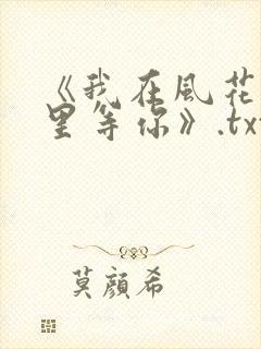 《我在风花雪月里等你》.txt