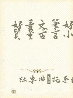 好看文笔好的高质量古言小说