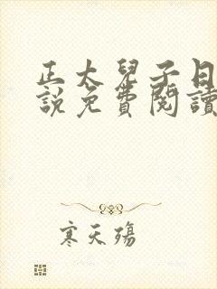 正太儿子日常小说免费阅读全文最新