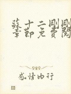 苏十二刚刚更新章节免费阅读