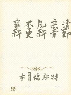 宁不凡宋清颜最新更新章节笔趣阁封面