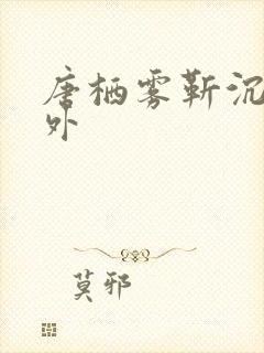 唐栖雾靳沉野番外封面