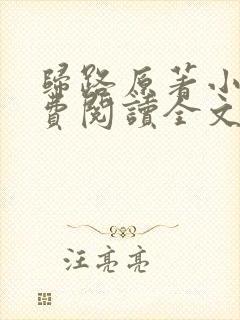 归路原著小说免费阅读全文