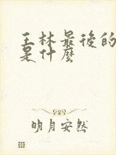 王林最后的结局是什么封面