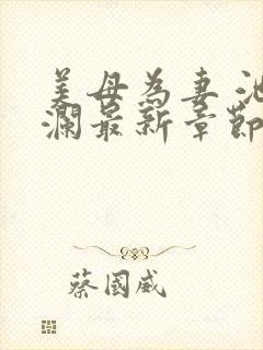 美母为妻 池清澜最新章节更新封面