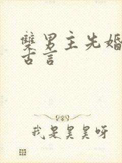 双男主先婚后爱古言