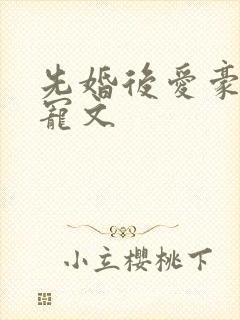 先婚后爱豪门甜宠文