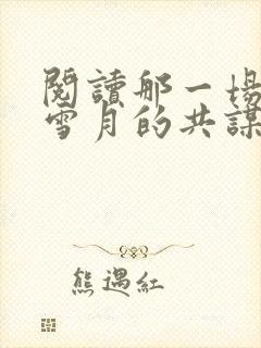 阅读那一场风花雪月的共谋小说