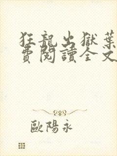 狂龙出狱叶风免费阅读全文