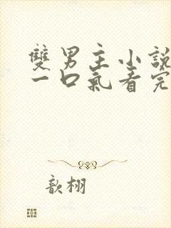 双男主小说推文一口气看完甜文