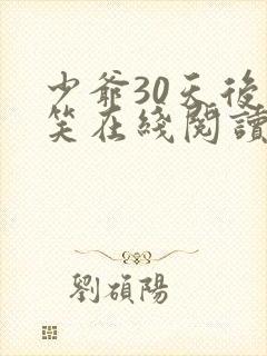 少爷30天后会笑在线阅读