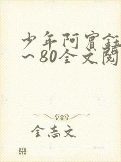 少年阿宾钰慧1～80全文阅读目录