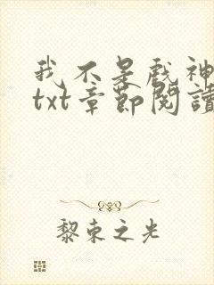 我不是戏神全文txt章节阅读