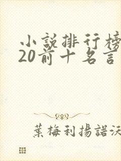 小说排行榜2020前十名言情