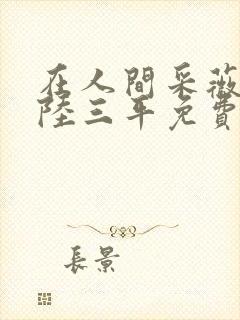 在人间采薇阿铭陆三平免费阅读封面