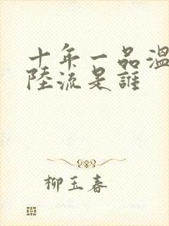 十年一品温如言陆流是谁封面
