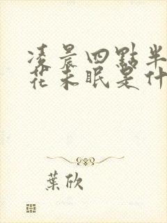 凌晨四点半海棠花未眠是什么意思