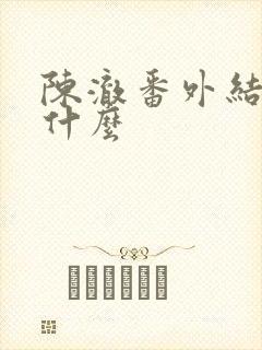 陈澈番外结局是什么封面
