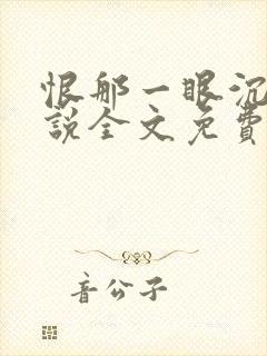 恨那一眼沉沦小说全文免费阅读无弹窗