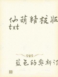 仙葫精校版小说txt