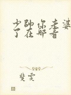 少帅你老婆又跑了在哪看封面