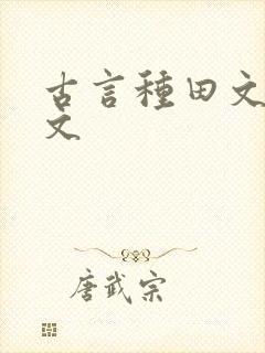 古言种田文甜宠文