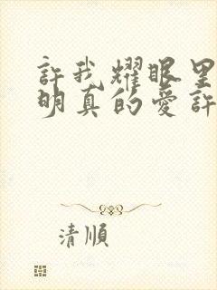 许我耀眼里沈皓明真的爱许妍吗封面