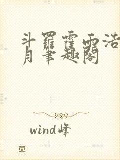 斗罗霍雨浩在日月笔趣阁封面