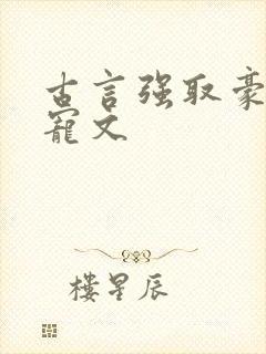 古言强取豪夺甜宠文