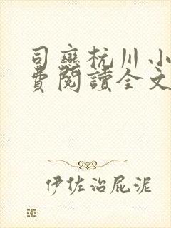 司恋杭川小说免费阅读全文无弹窗