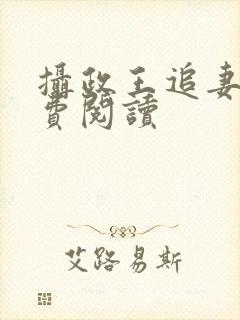 摄政王追妻记免费阅读