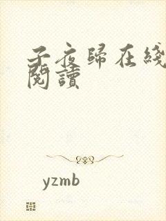 子夜归在线全文阅读封面