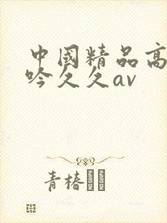 中国精品高潮呻吟久久av封面