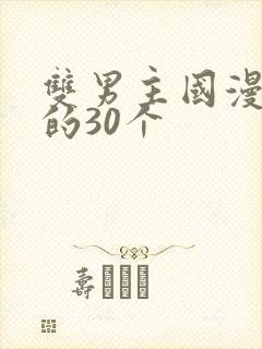 双男主国漫必看的30个封面
