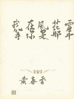 我在风花雪月里等你是哪年的小说