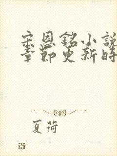 宋恩铭小说最新章节更新时间封面