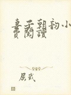 妻子朝韵小说免费阅读封面